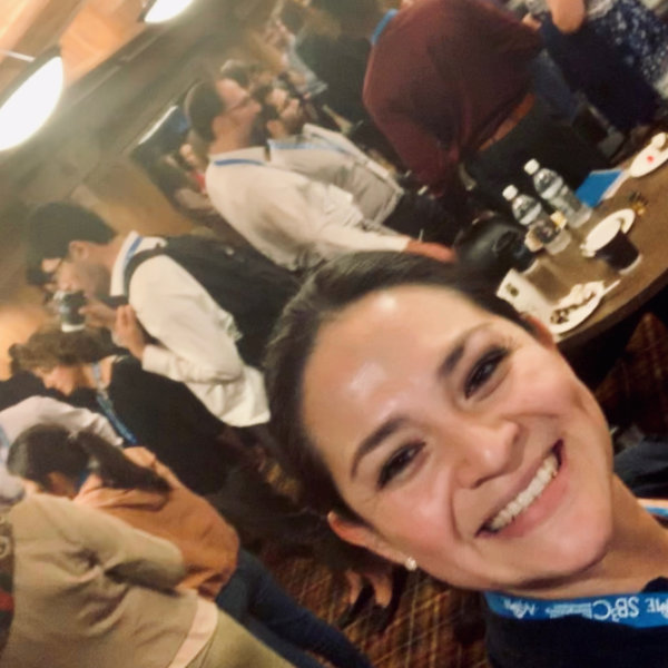 A selfie of Dr. Valdez-Jasso at SB3C 2019